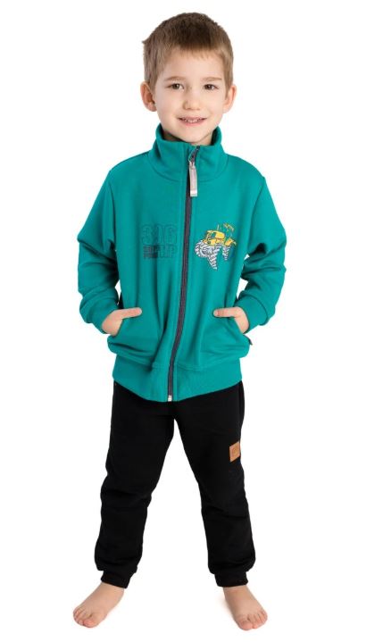 Chlapecká mikina Betty mode petrolejová traktor farmář