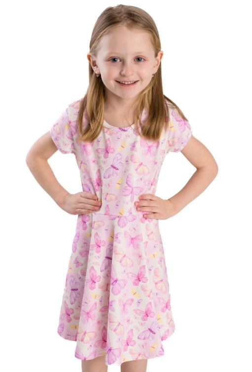 Dívčí šaty Betty mode MOTÝLCI růžoví