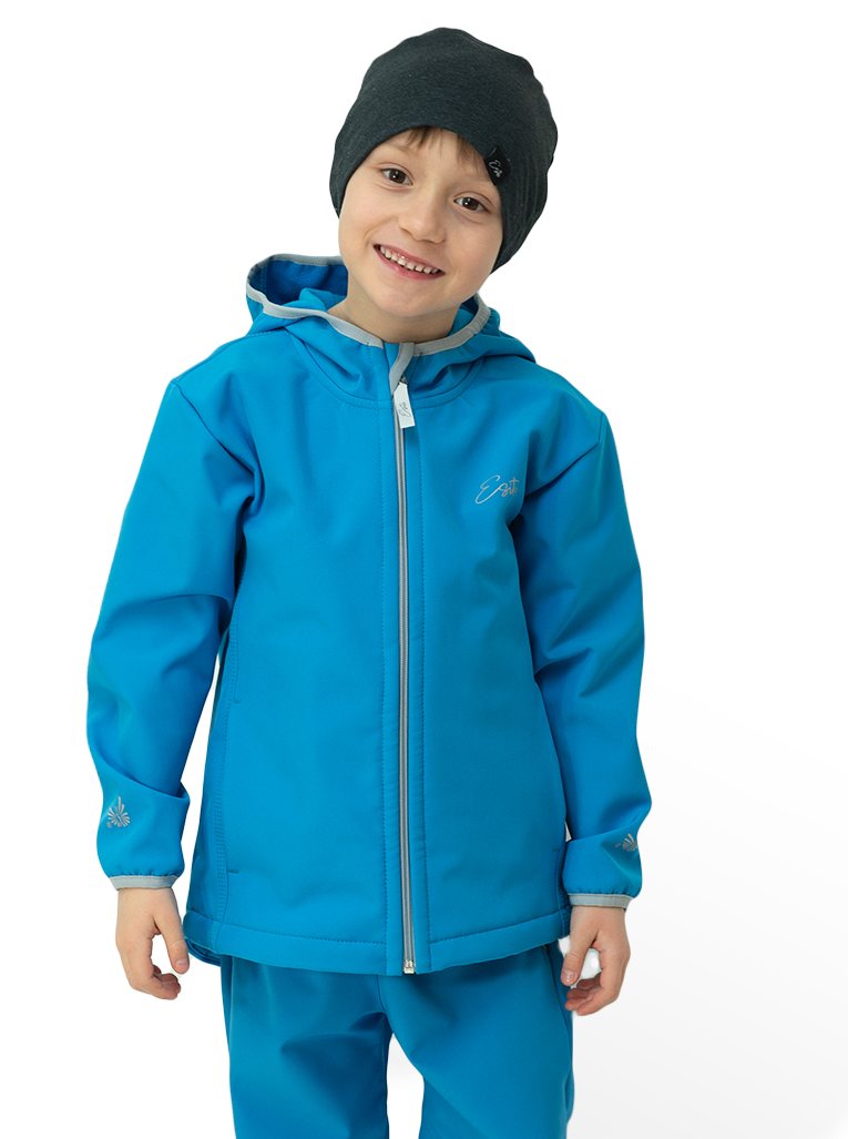 Dětská jarní/podzimní softshellová bunda Esito s fleecem duo tyrkys