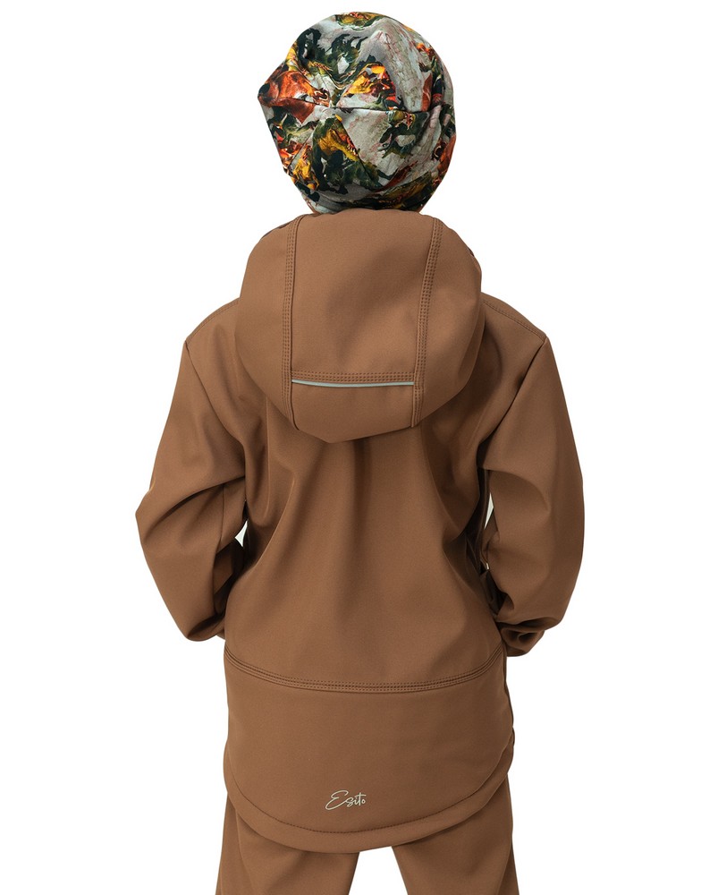 Dětská jarní/podzimní softshellová bunda Esito s fleecem duo hnědá 