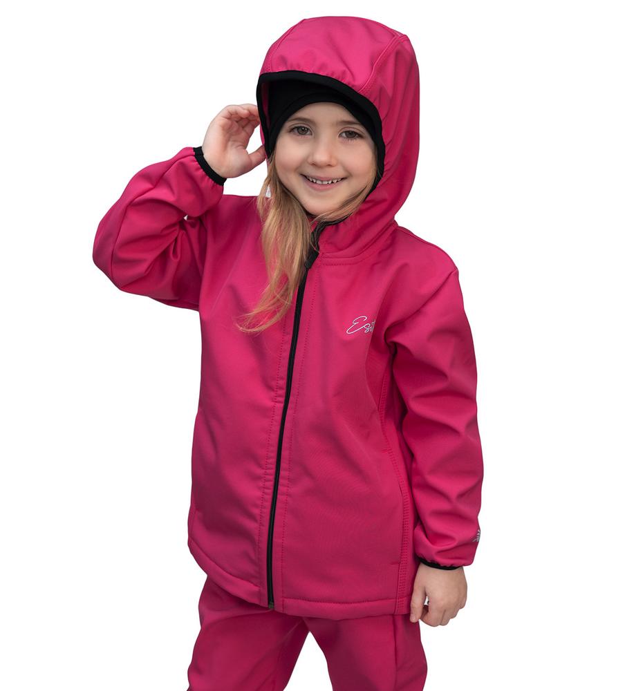 Dívčí jarní/podzimní softshellová bunda Esito s fleecem duo tmavě růžová