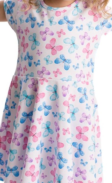 Dívčí šaty Betty mode bílé s motýlky