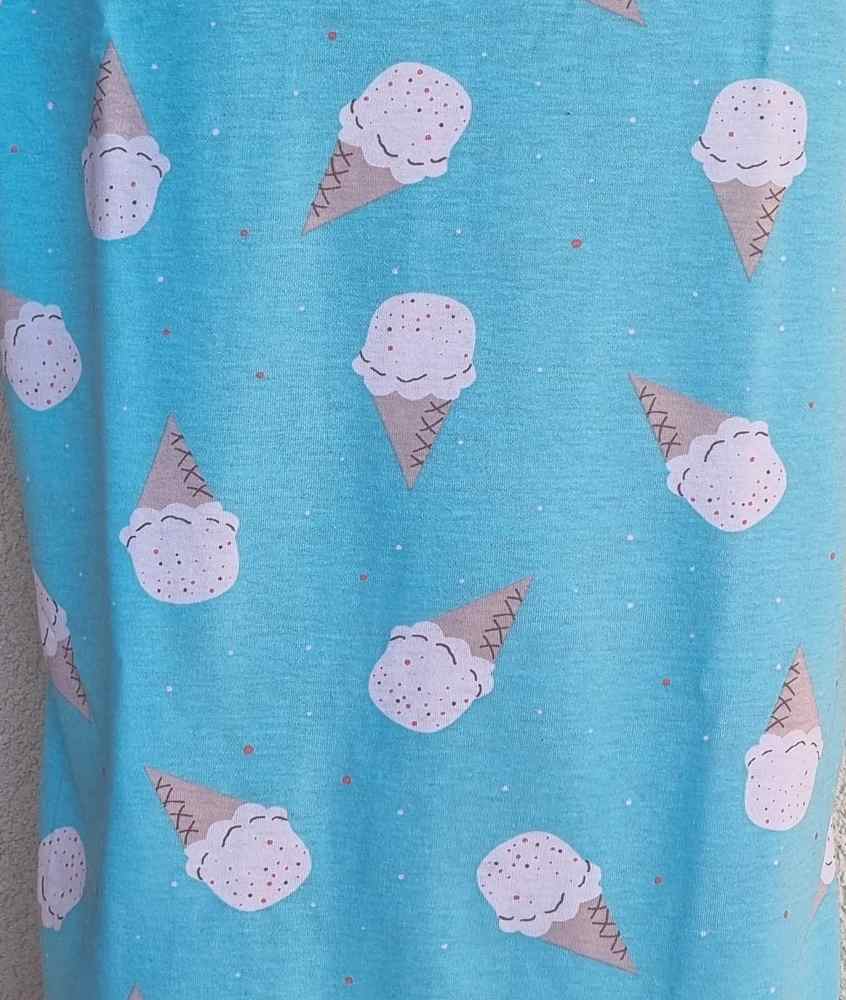 Dívčí noční košile Betty mode krátký rukáv světle modrá zmrzliny
