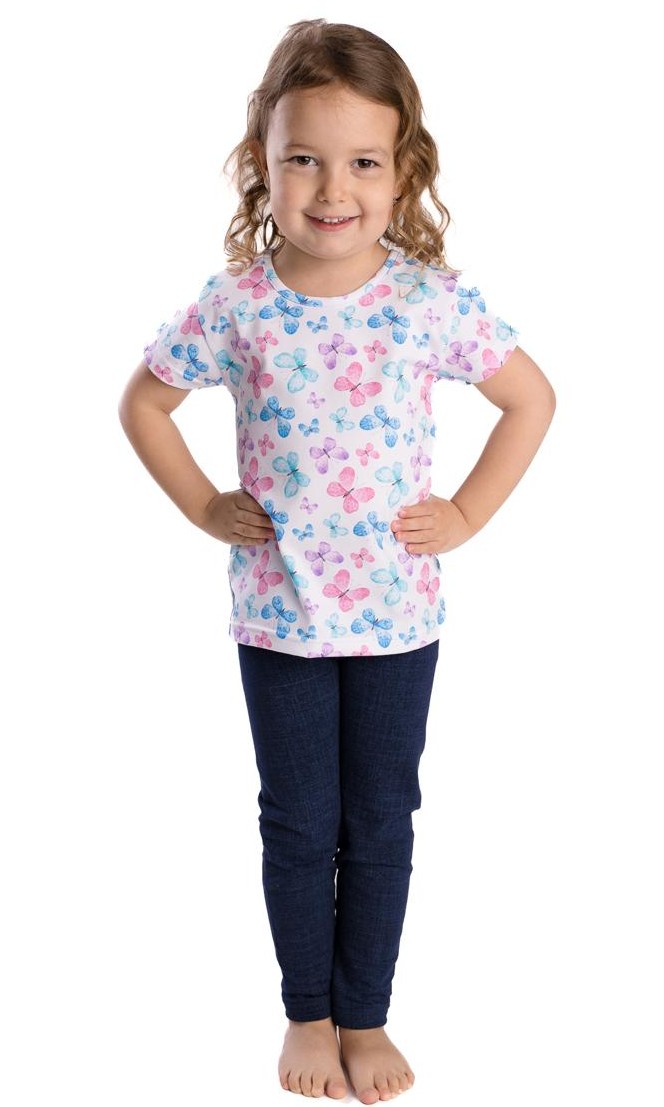 Dívčí tričko Betty mode bílé motýlci