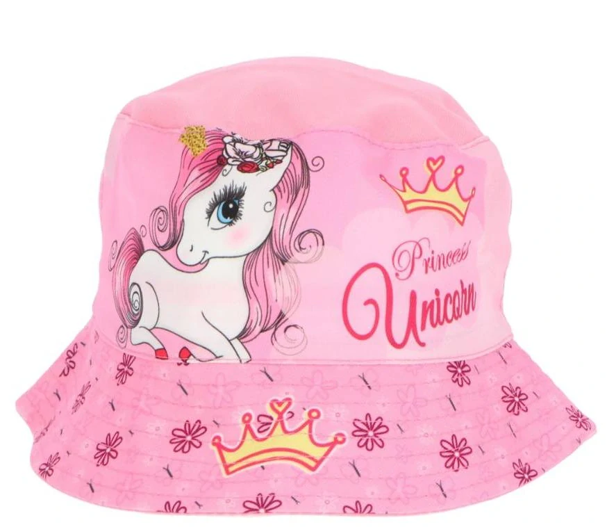 Letní dívčí klobouk jednorožec vel. 54 růžový