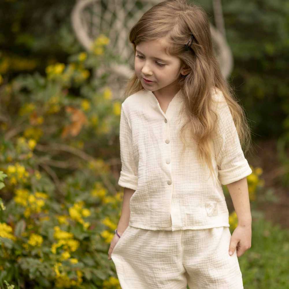 Dívčí mušelínová košile Esito Luca smetanová