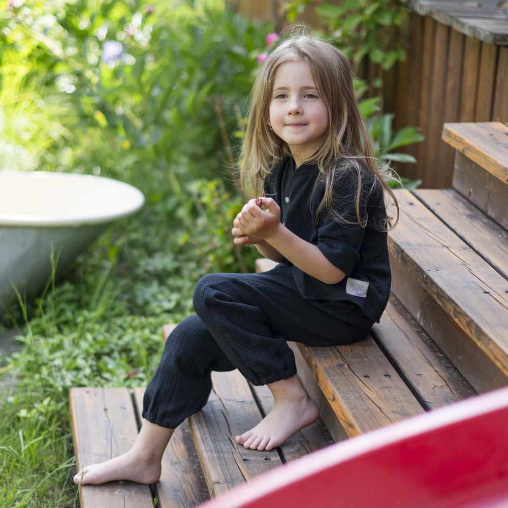 Dětská mušelínová košile Esito Luca černá