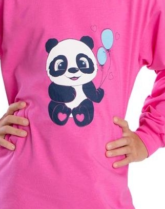Dívčí pyžamo Betty Mode tmavě růžové s pandou