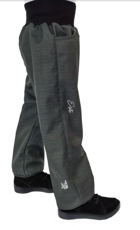 Dětské zimní softshellové kalhoty Esito s umělým kožíškem šedé