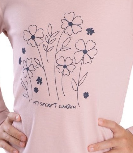 Dívčí triko Betty mode pudrové kvetoucí zahrada