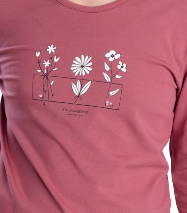 Dívčí triko Betty mode bordo květiny