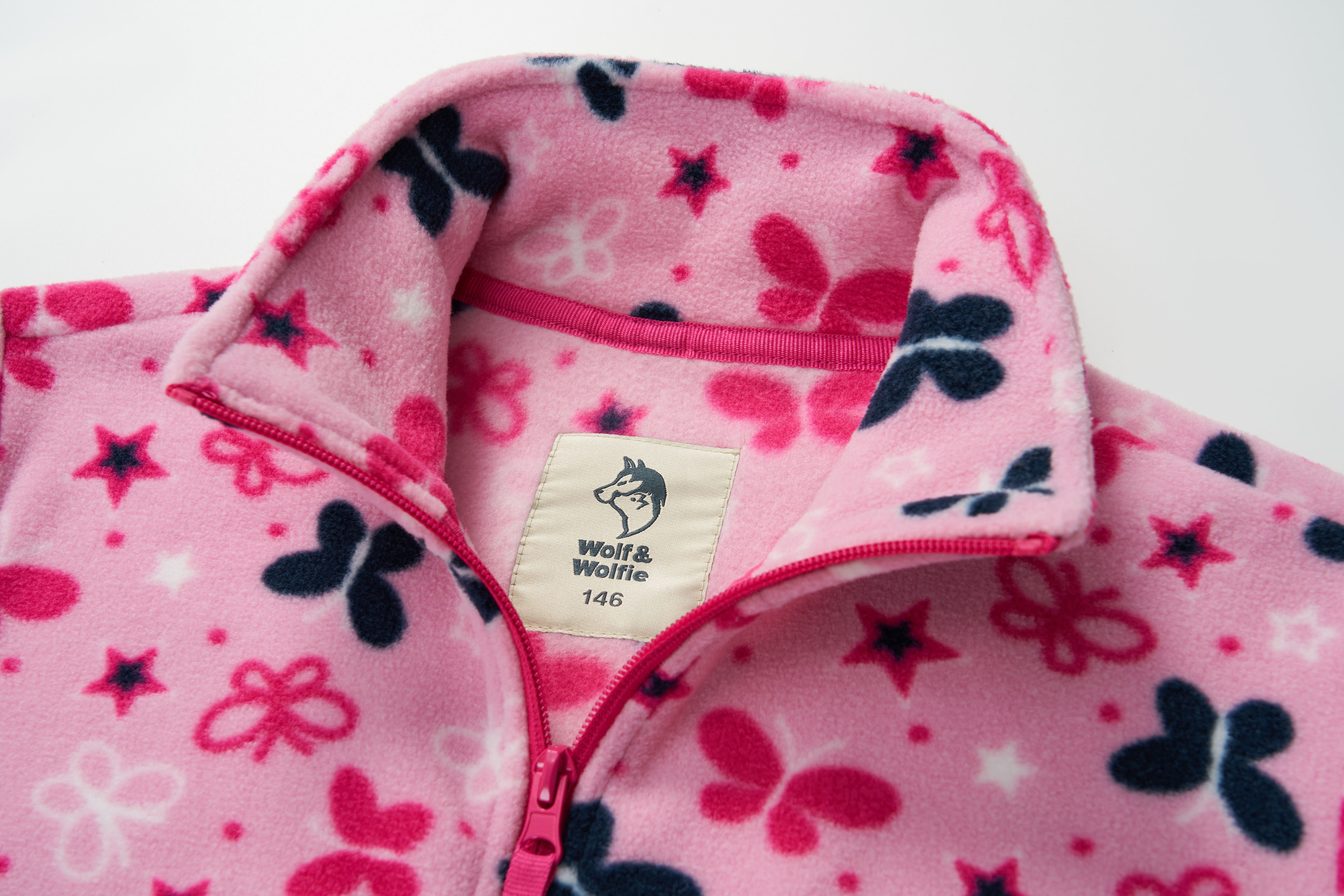 Fleecová dívčí mikina Wolf & Wolfie B2541 růžová