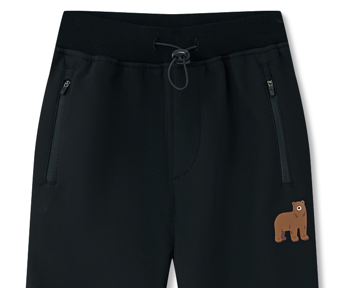 Chlapecké softshellové kalhoty Wolf & Wolfie s fleecem  B2595 černé zvířátka