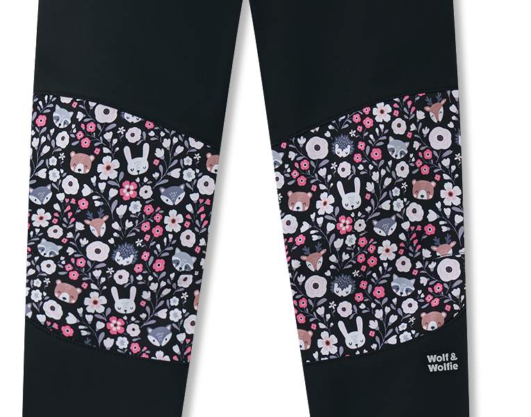 Dívčí softshellové kalhoty Wolf & Wolfie s fleecem B2591 černé