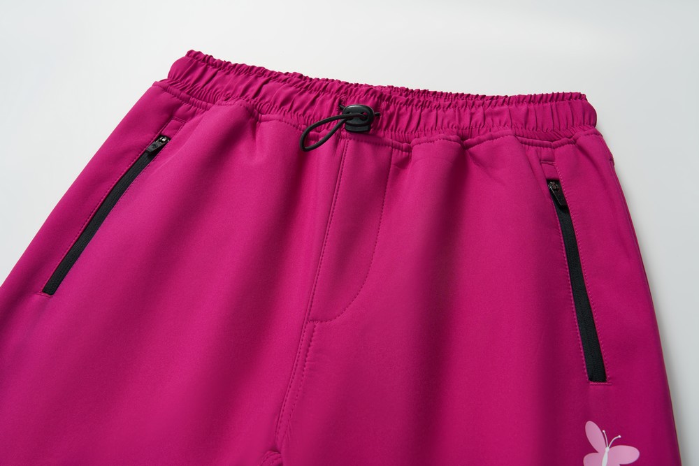 Dívčí softshellové kalhoty Wolf & Wolfie s fleecem B2592 tmavě růžové