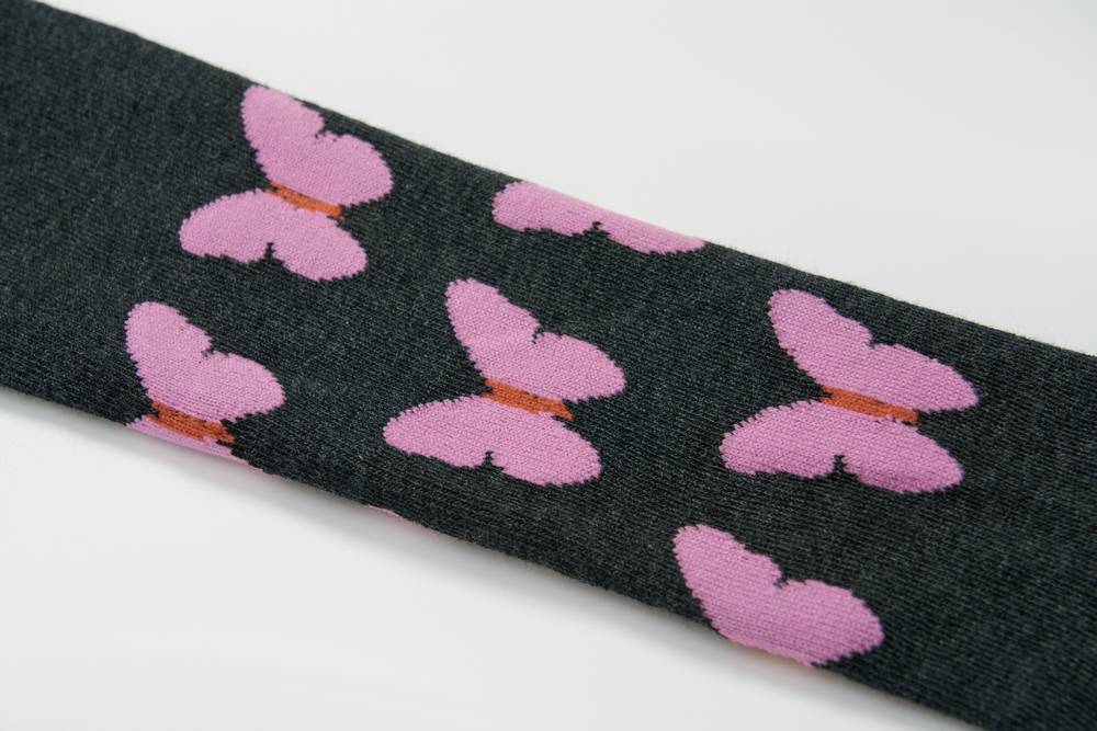 Dívčí punčocháče Wolf & Wolfie P2515 vel. 98/104-122/128 tmavě šedé motýlci