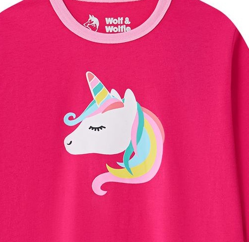 Dívčí pyžamo Wolf & Wolfie S2552 tmavě růžové