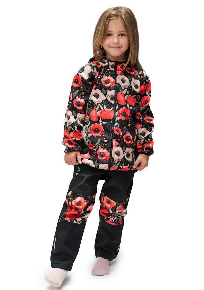Dívčí jarní/podzimní softshellová bunda Esito s fleecem VLČÍ MÁKY