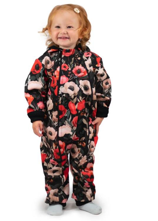 Softshellové barefoot bačkůrky, capáčky s fleecem na jaro a podzim vlčí máky