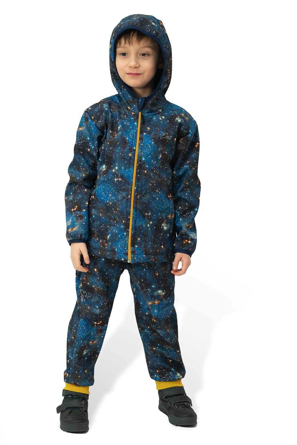 Dětská jarní/podzimní softshellová bunda Esito s fleecem duo GALAXIE