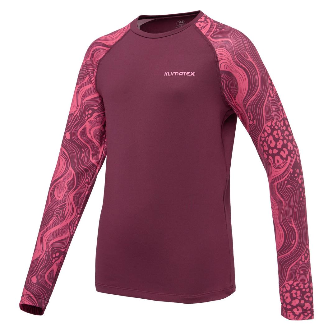 Dívčí termotriko Klimatex RAVN vínové