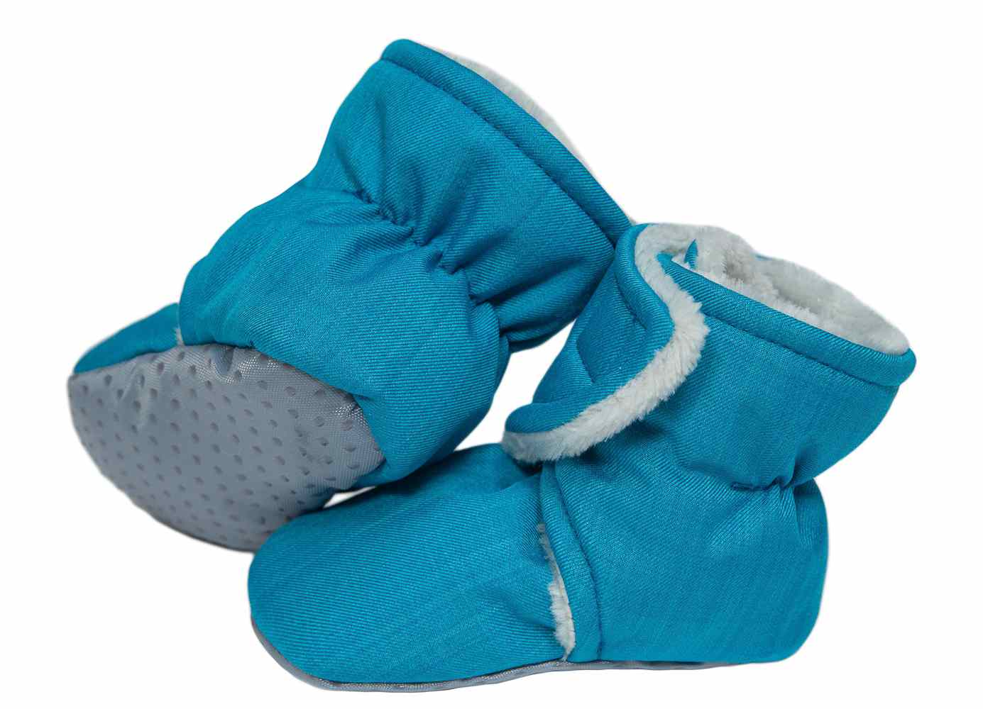 Softshellové barefoot bačkůrky, capáčky S KOŽÍŠKEM (podzim,zima) tyrkysové 