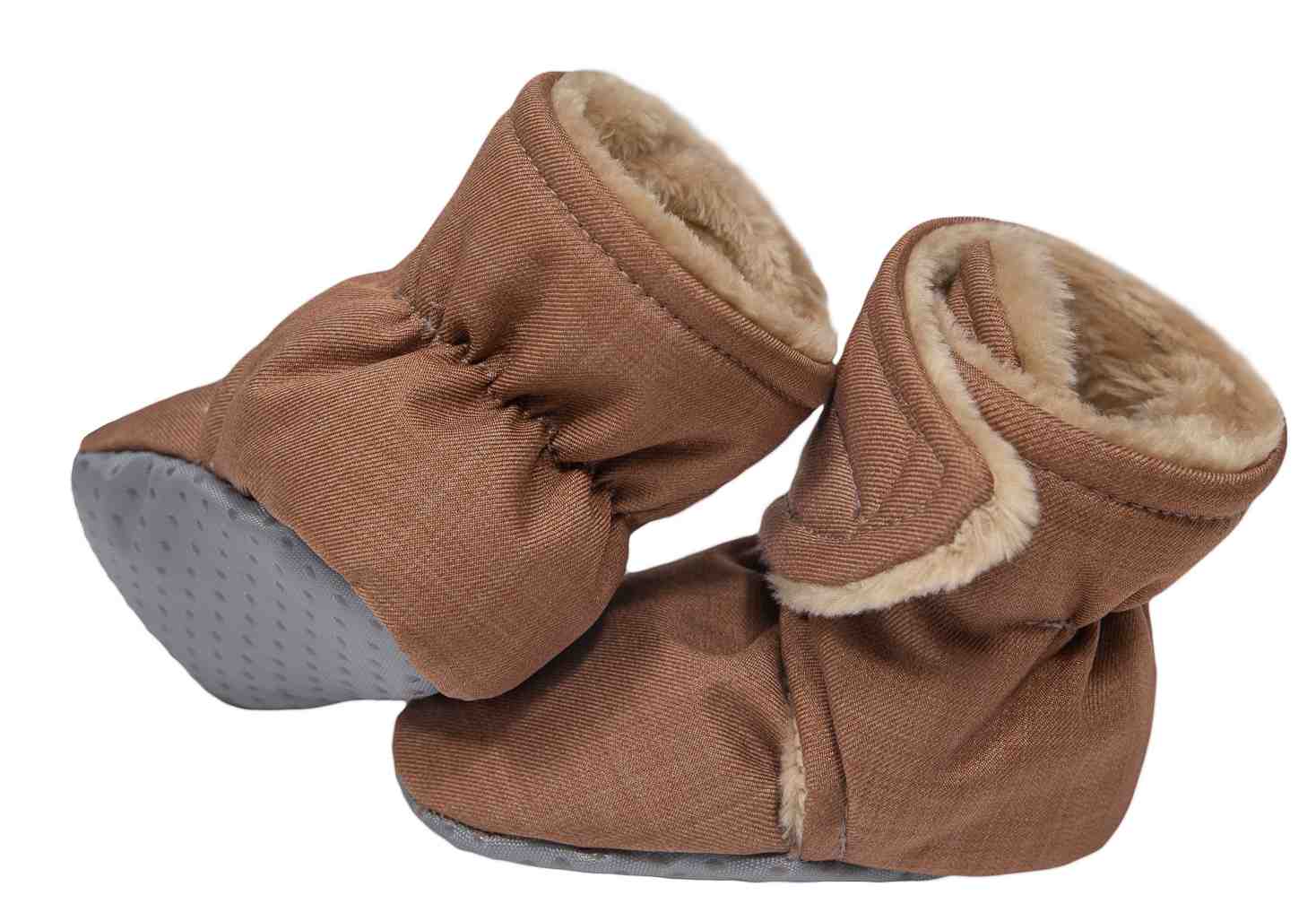 Softshellové barefoot bačkůrky, capáčky S KOŽÍŠKEM (podzim,zima) hnědé