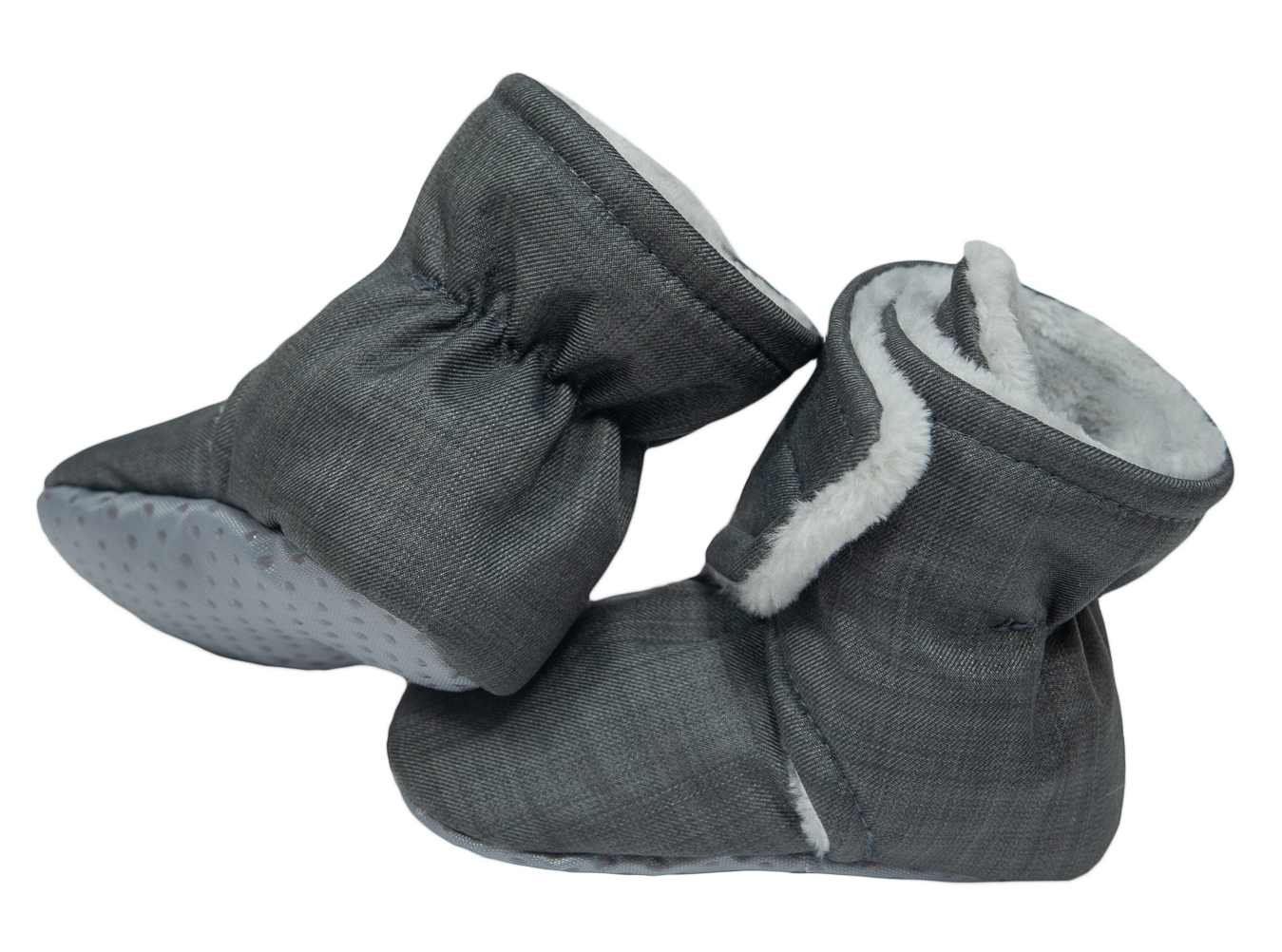 Softshellové barefoot bačkůrky, capáčky S KOŽÍŠKEM (podzim,zima) šedé