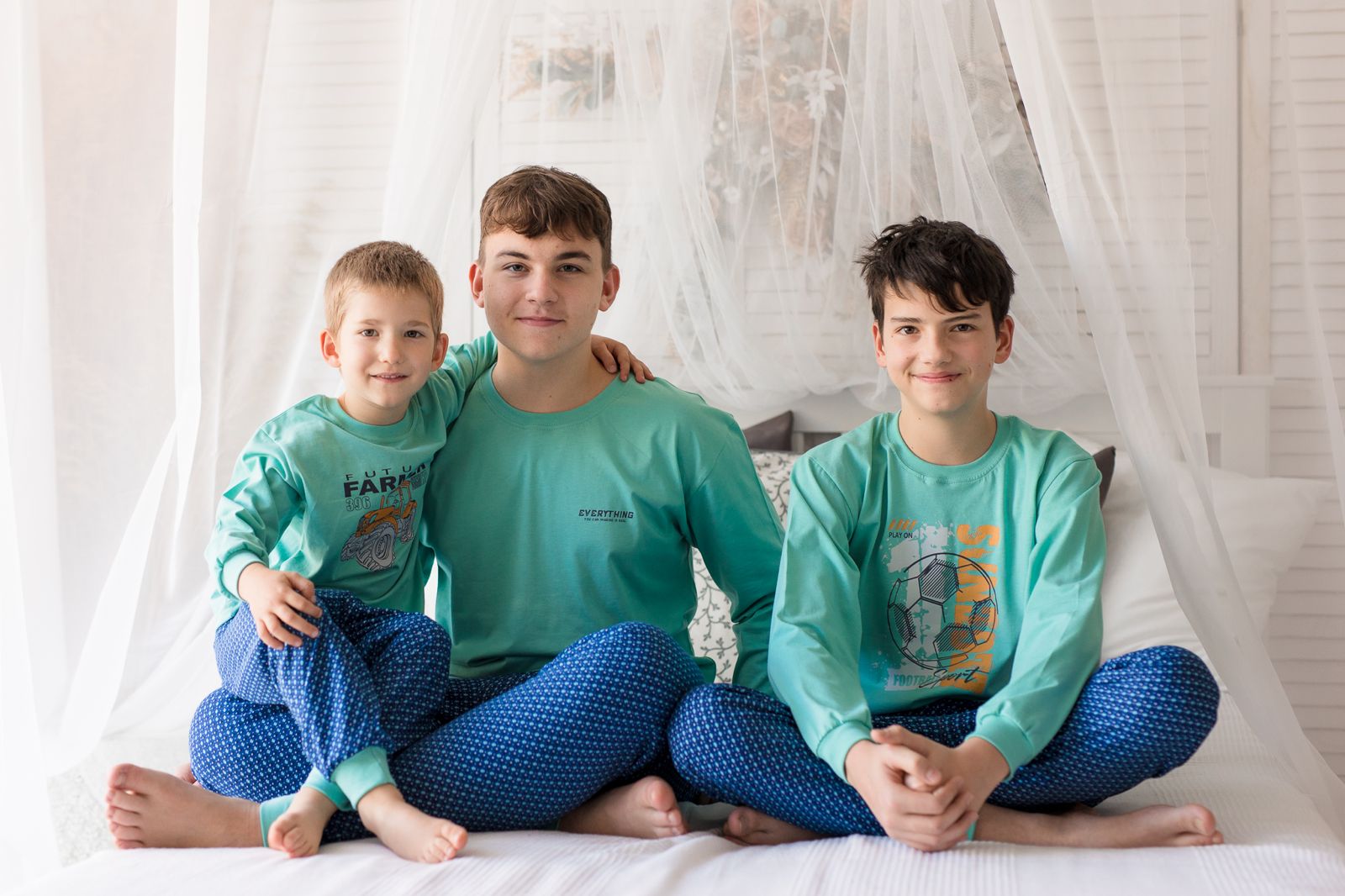 Chlapecké pyžamo Betty Mode farmář mentolové