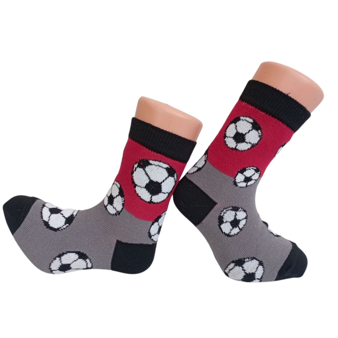 České chlapecké ponožky KOPAČÁK tmavě šedé s červenou