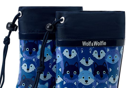 Chlapecké holínky Wolf Wolf & Wolfie Y2602 modré vlci