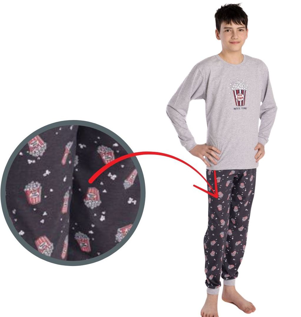 Chlapecké pyžamo Betty Mode šedé popcorn