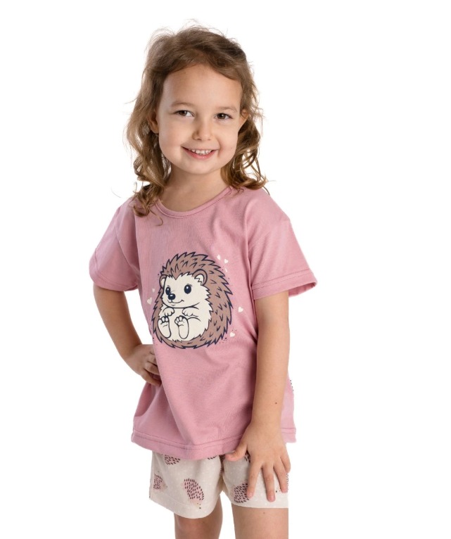 Dívčí letní pyžamo Betty Mode lila ježek