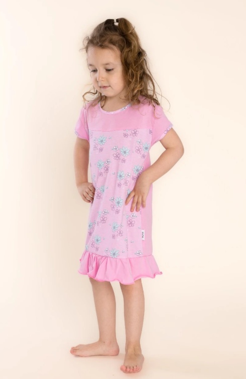 Dívčí noční košile Betty mode vel. 104-134 růžová kytičky