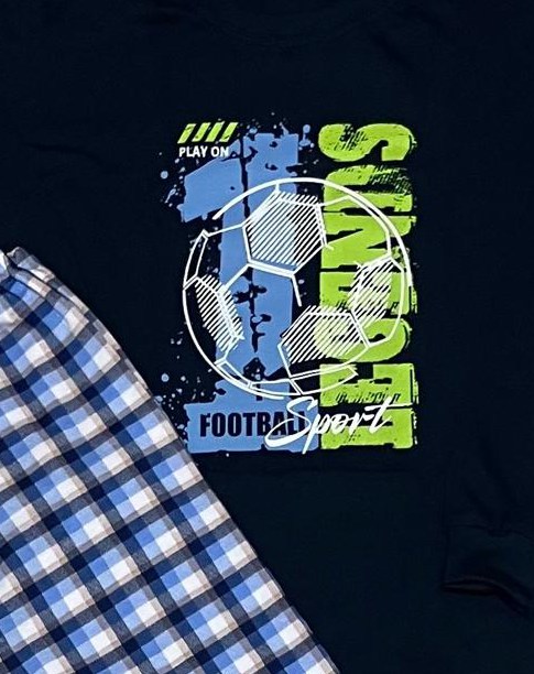 Chlapecké pyžamo Betty Mode vel. 134-164 tm. modré fotbal sport legends