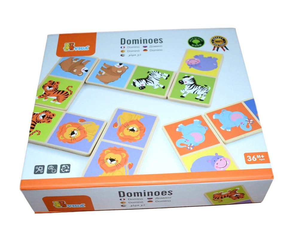 Dřevěné domino - divoká zvířata