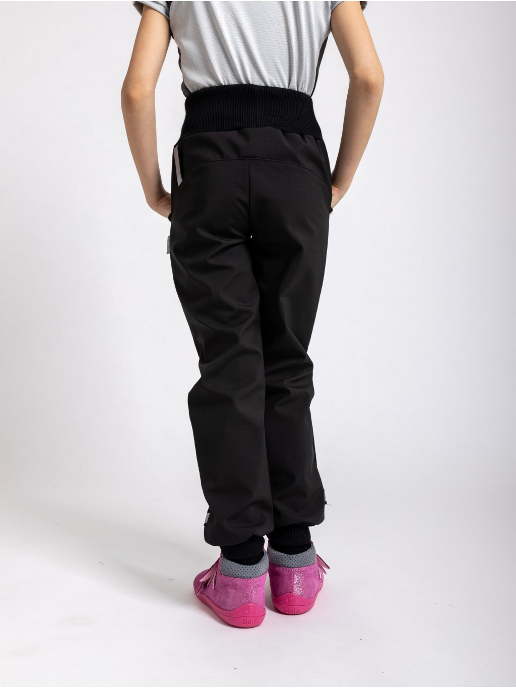 Dětské softshellové kalhoty Unuo s fleecem Street černé