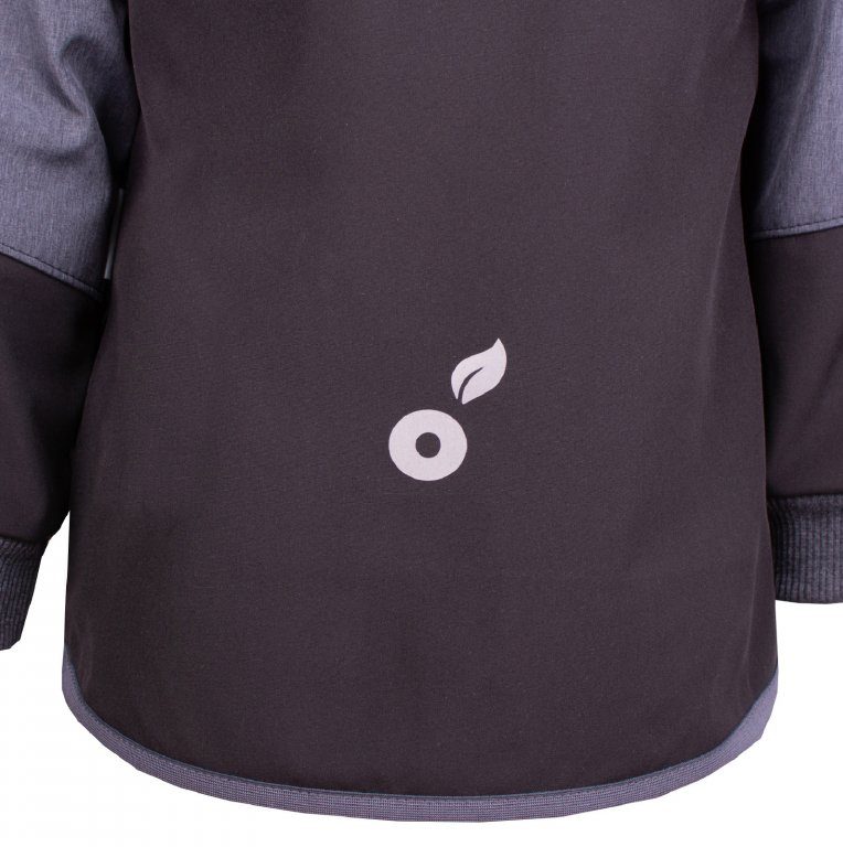 Dětská softshellová bunda Unuo street s fleecem vel. 128/134 černá se šedou