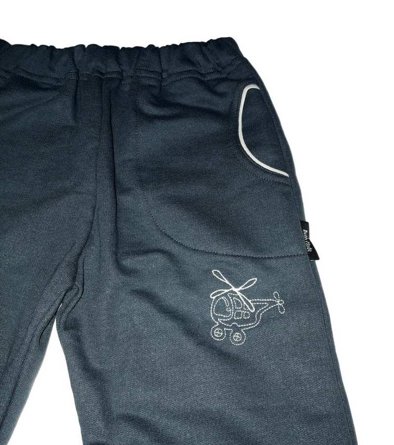 Chlapecké tepláky bavlněné šedé vrtulník