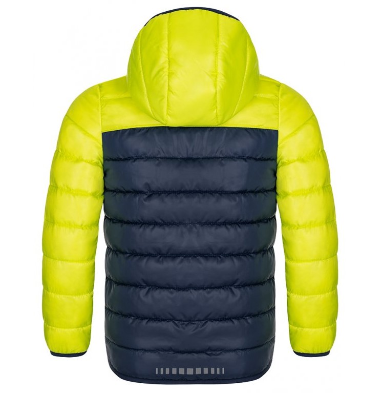 Chlapecká zimní bunda Loap Inbelo vel. 110/116 tmavě modrá s hráškovou