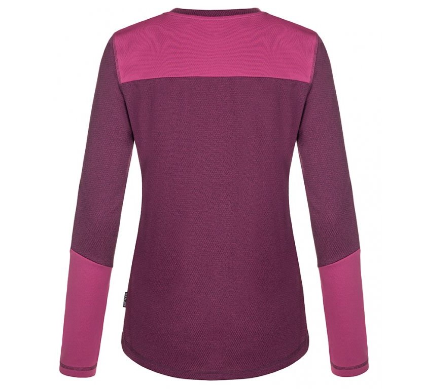 Dámské termotriko Loap Peony vel. S-XL vínové žíhané