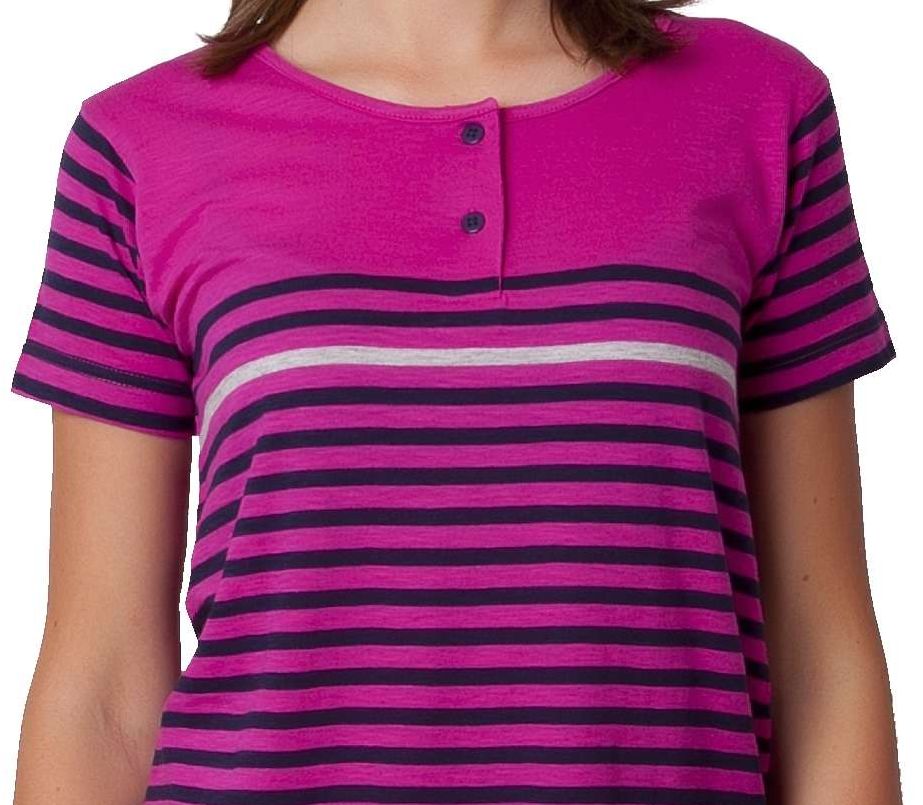 Dívčí noční košile Calvi 20-315 tmavě růžová s proužky