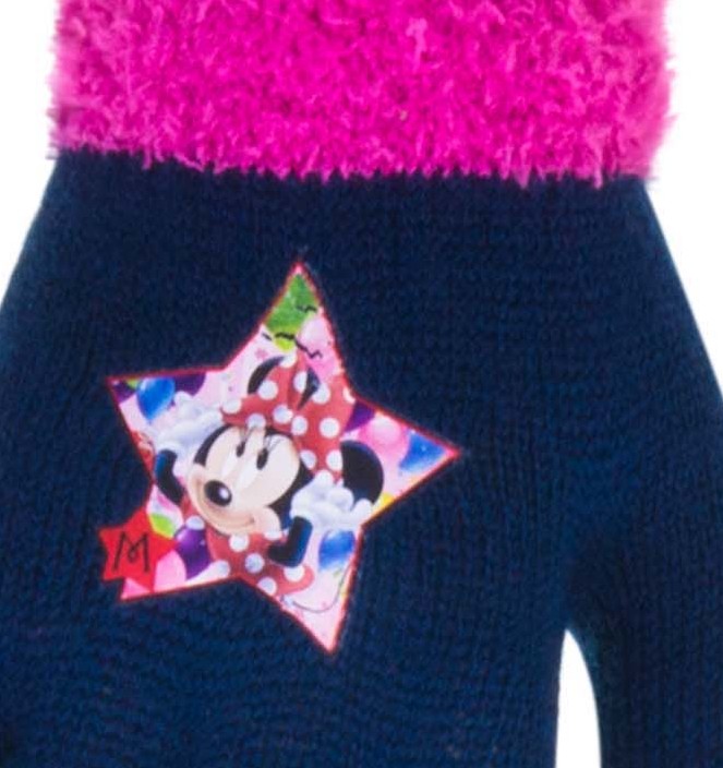Rukavice Minnie tmavě modré s růžovou