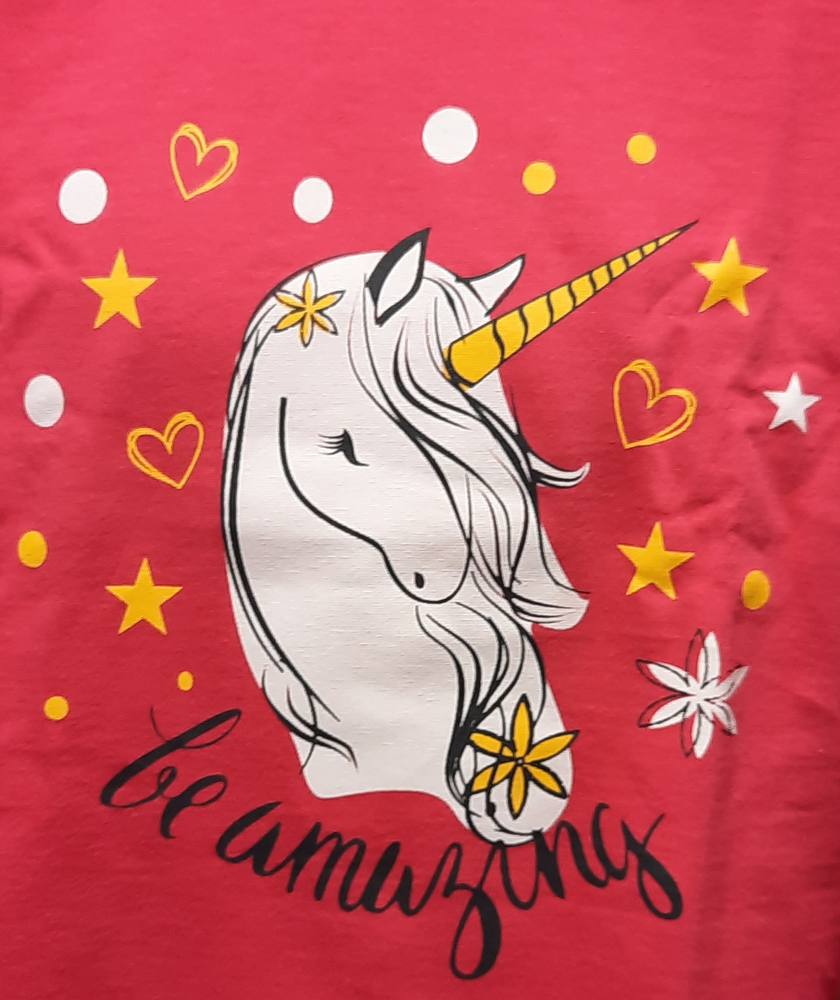 Dívčí pyžamo Betty Mode tmavě růžové jednorožec