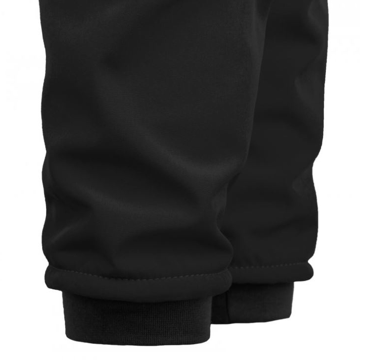 Dětské softshellové kalhoty Unuo s fleecem černé Evžen