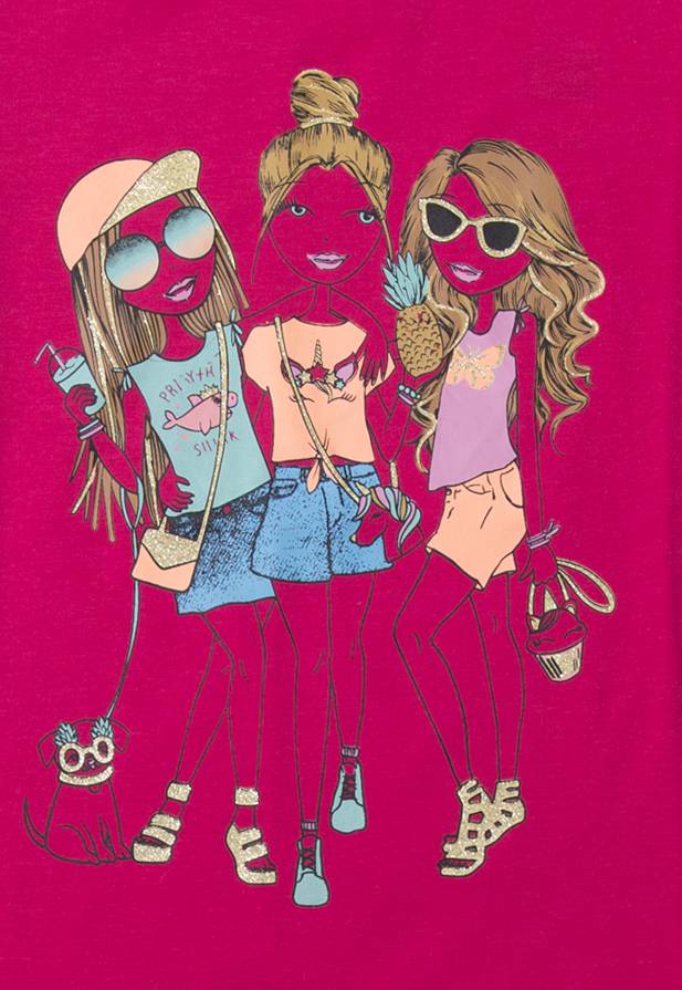 Dívčí tričko Wolf S2110 tmavě růžové