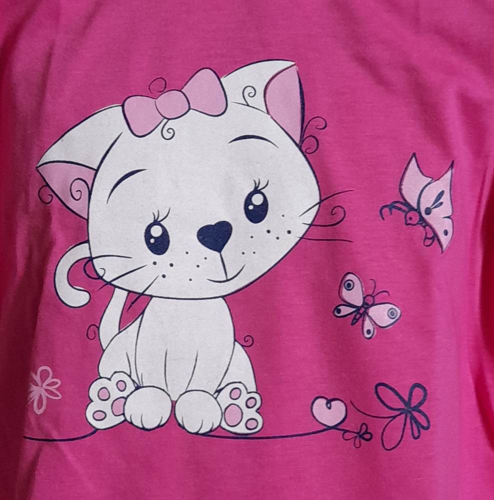 Dívčí pyžamo Betty Mode vel. 92-128 tmavě růžové kočička