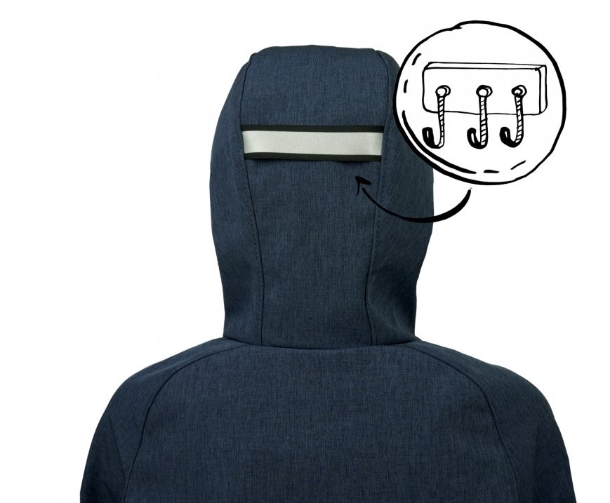 Dívčí softshellová bunda s fleecem Unuo tmavě modrá lístečky