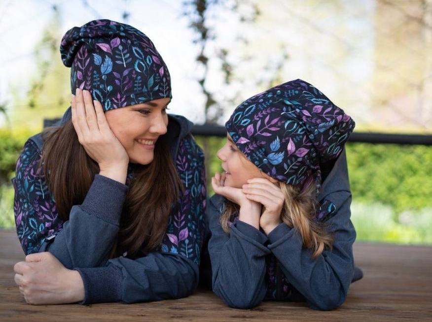 Fleecová čepice Unuo lístečky - dětská