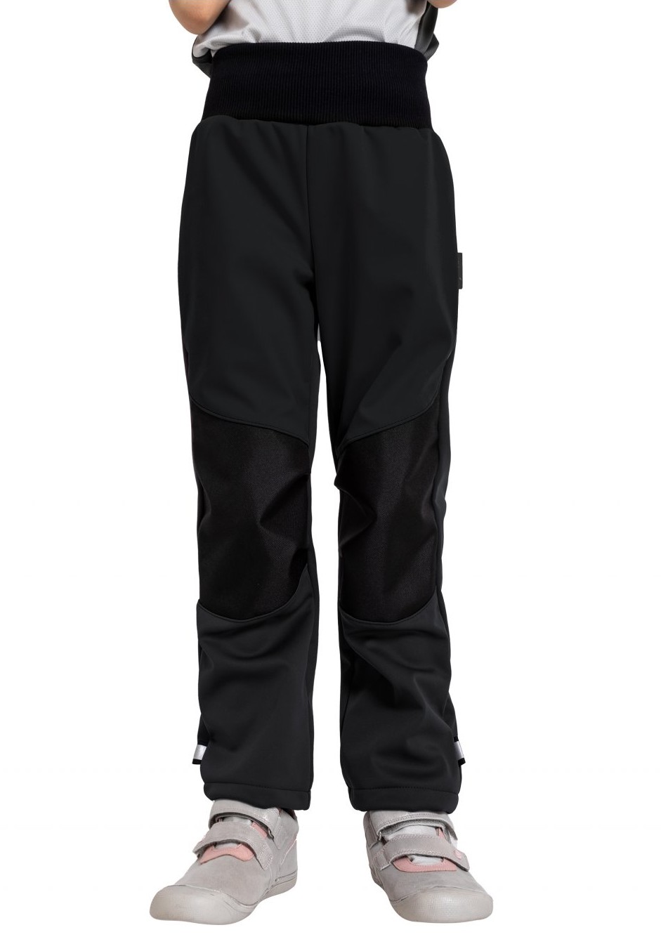 Dětské softshellové kalhoty Unuo Flexi s fleecem černé